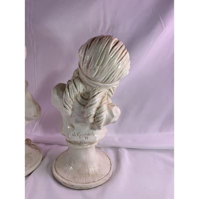 RARE J. Kendrick 1971 Music Statues Pair Universal Statuary Corp Signed Vintage - Thumbnail 8