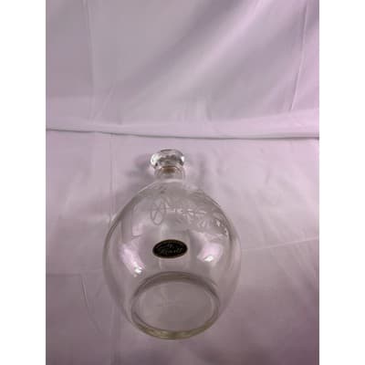 Vintage I.W. Harper Glass Decanter With Cork Lid Hand Carved By Hewitt 11" Tall - Thumbnail 9