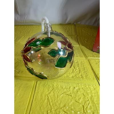 Vintage Mercury Glass Oil Lamp MCM Poinsettia IOB NEW RARE - Thumbnail 5