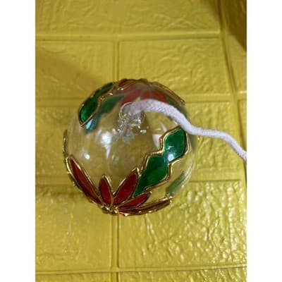 Vintage Mercury Glass Oil Lamp MCM Poinsettia IOB NEW RARE - Thumbnail 6