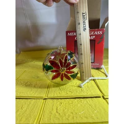 Vintage Mercury Glass Oil Lamp MCM Poinsettia IOB NEW RARE - Thumbnail 13