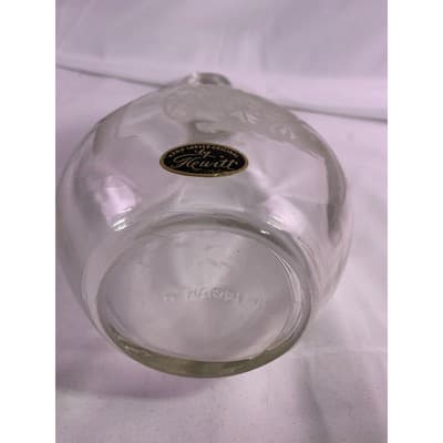 Vintage I.W. Harper Glass Decanter With Cork Lid Hand Carved By Hewitt 11" Tall - Thumbnail 10