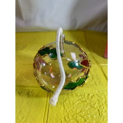Vintage Mercury Glass Oil Lamp MCM Poinsettia IOB NEW RARE - Thumbnail 10