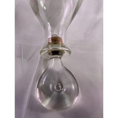 Vintage I.W. Harper Glass Decanter With Cork Lid Hand Carved By Hewitt 11" Tall - Thumbnail 11