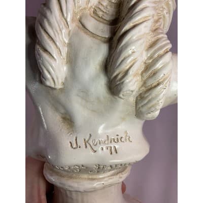 RARE J. Kendrick 1971 Music Statues Pair Universal Statuary Corp Signed Vintage - Thumbnail 13