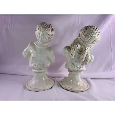 RARE J. Kendrick 1971 Music Statues Pair Universal Statuary Corp Signed Vintage - Thumbnail 6