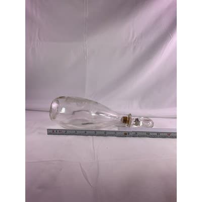 Vintage I.W. Harper Glass Decanter With Cork Lid Hand Carved By Hewitt 11" Tall - Thumbnail 19