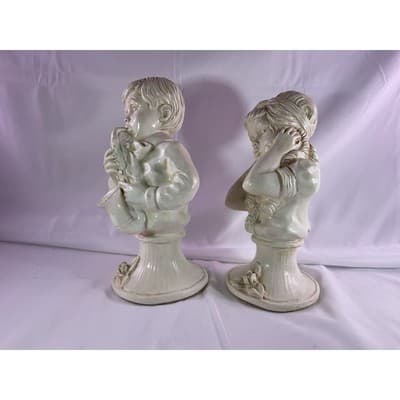 RARE J. Kendrick 1971 Music Statues Pair Universal Statuary Corp Signed Vintage - Thumbnail 5