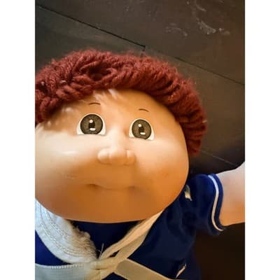 Vintage 1982 Cabbage Patch Kids Doll Boy Blue Outfit Signed Original Soft Toy - Thumbnail 4