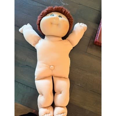 Vintage 1982 Cabbage Patch Kids Doll Boy Blue Outfit Signed Original Soft Toy - Thumbnail 14