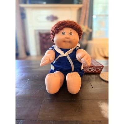 Vintage 1982 Cabbage Patch Kids Doll Boy Blue Outfit Signed Original Soft Toy - Thumbnail 17