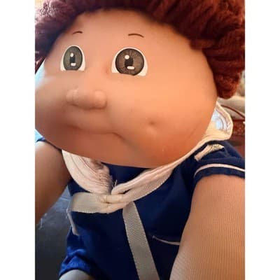 Vintage 1982 Cabbage Patch Kids Doll Boy Blue Outfit Signed Original Soft Toy - Thumbnail 5