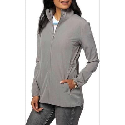 Hang Ten Women's Lightweight Full Zip Collared Long Sleeve Jacket Gray S NWT