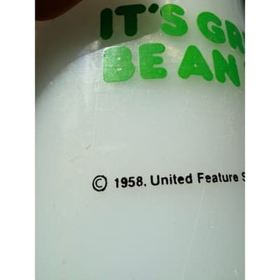 Vintage Fire King Anchor Hocking Snoopy Flying Ace Milk Glass Mug Schulz RARE - Thumbnail 11