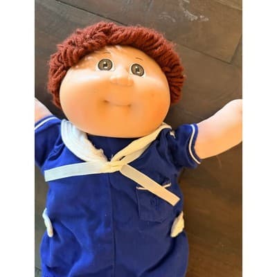 Vintage 1982 Cabbage Patch Kids Doll Boy Blue Outfit Signed Original Soft Toy - Thumbnail 6