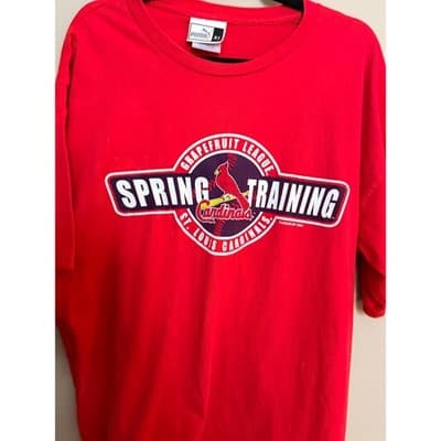 Puma Men's St. Louis Cardinals Grapefruit League Spring Training T-shirt Red XL - Thumbnail 2
