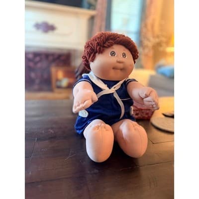 Vintage 1982 Cabbage Patch Kids Doll Boy Blue Outfit Signed Original Soft Toy - Thumbnail 9