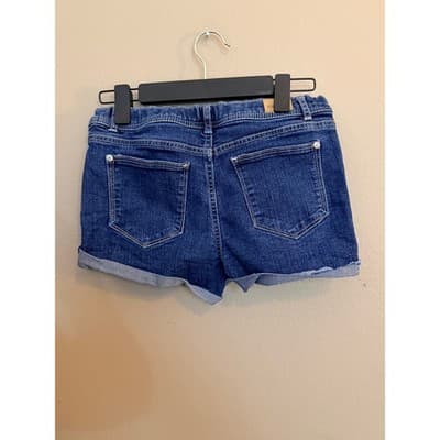 Jordache Girls' Flip Embellished Sequin Denim Shorts Blue Size 16 - Thumbnail 6