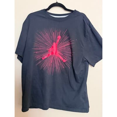 Nike Air Jordan Men’s Graphic Jumpman Logo Short Sleeve T Shirt Black XXL - Thumbnail 2