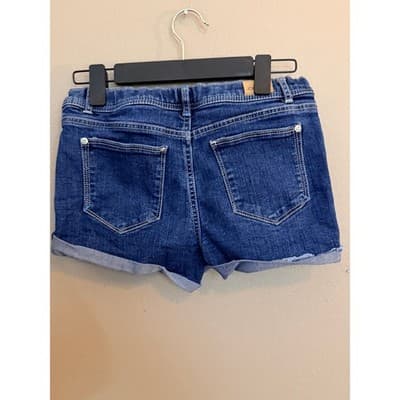 Jordache Girls' Flip Embellished Sequin Denim Shorts Blue Size 16 - Thumbnail 7