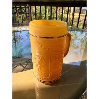 Vintage German Gemütlichkeit Ceramic Beer Stein Antler Handle No Lid - Thumbnail 7
