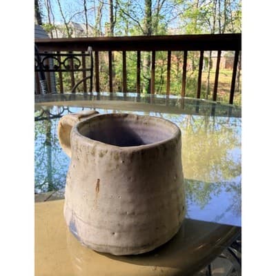Handmade Rustic Stoneware Coffee Mug Textured Glaze Artisan Pottery Cup - Thumbnail 7