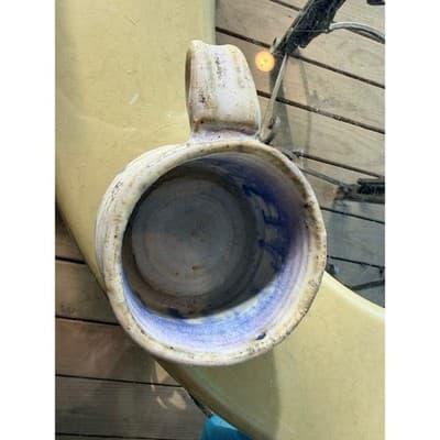 Handmade Rustic Stoneware Coffee Mug Textured Glaze Artisan Pottery Cup - Thumbnail 10
