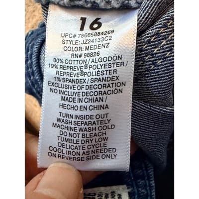 Jordache Girls' Flip Embellished Sequin Denim Shorts Blue Size 16 - Thumbnail 10