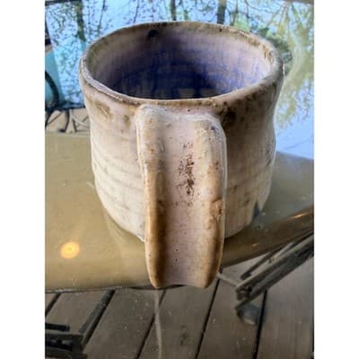 Handmade Rustic Stoneware Coffee Mug Textured Glaze Artisan Pottery Cup - Thumbnail 12