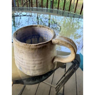 Handmade Rustic Stoneware Coffee Mug Textured Glaze Artisan Pottery Cup - Thumbnail 13