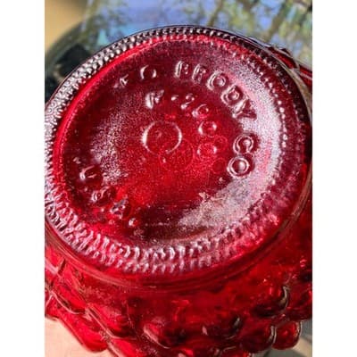 Vintage EO Brody Red Hobnail Glass Bud Vase Mid Century 1960s 70s Retro Decor - Thumbnail 3