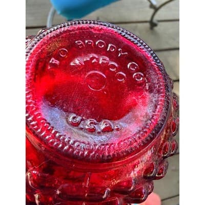 Vintage EO Brody Red Hobnail Glass Bud Vase Mid Century 1960s 70s Retro Decor - Thumbnail 5