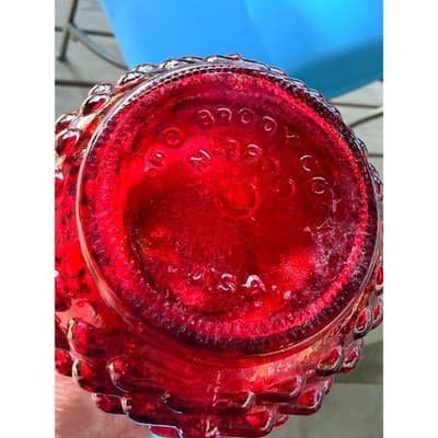 Vintage EO Brody Red Hobnail Glass Bud Vase Mid Century 1960s 70s Retro Decor - Thumbnail 10