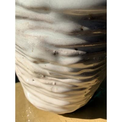 Vintage Handmade Textured Ceramic Vase Organic Studio Pottery Neutral Glaze - Thumbnail 12