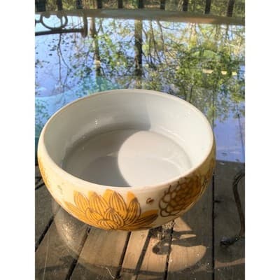 Vintage Japanese Gold Imari Porcelain Bowl Floral Hand Painted Decorative Dish - Thumbnail 4