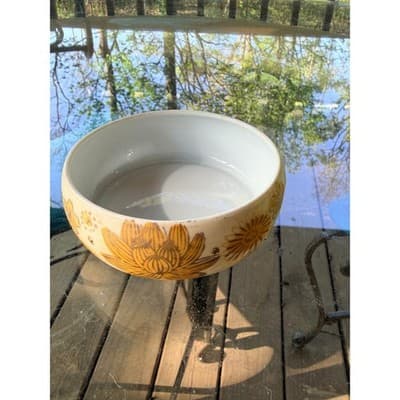 Vintage Japanese Gold Imari Porcelain Bowl Floral Hand Painted Decorative Dish - Thumbnail 6