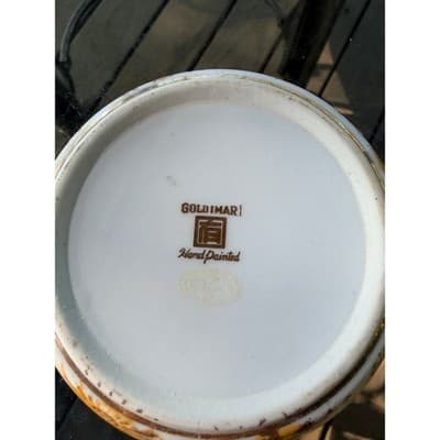 Vintage Japanese Gold Imari Porcelain Bowl Floral Hand Painted Decorative Dish - Thumbnail 10
