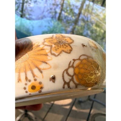 Vintage Japanese Gold Imari Porcelain Bowl Floral Hand Painted Decorative Dish - Thumbnail 11