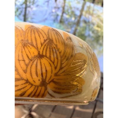 Vintage Japanese Gold Imari Porcelain Bowl Floral Hand Painted Decorative Dish - Thumbnail 14