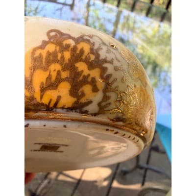 Vintage Japanese Gold Imari Porcelain Bowl Floral Hand Painted Decorative Dish - Thumbnail 16
