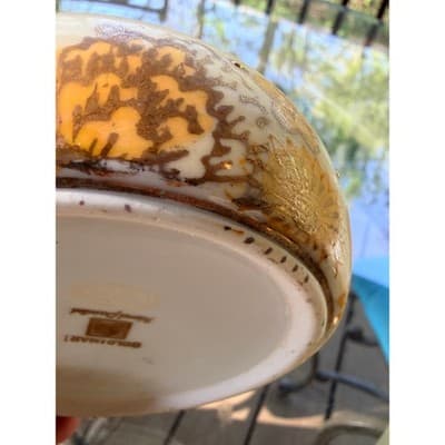 Vintage Japanese Gold Imari Porcelain Bowl Floral Hand Painted Decorative Dish - Thumbnail 15