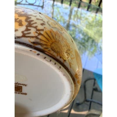 Vintage Japanese Gold Imari Porcelain Bowl Floral Hand Painted Decorative Dish - Thumbnail 19