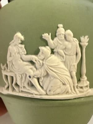 Vintage Wedgwood Jasperware Porcelain Sage Mini Creamer Ewer Rare Mid-Century - Thumbnail 13