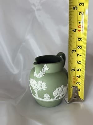 Vintage Wedgwood Jasperware Porcelain Sage Mini Creamer Ewer Rare Mid-Century - Thumbnail 16