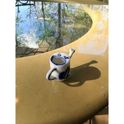 Vintage Delft Style Miniature Pitcher Windmill Creamer Holland Hand Painted - Thumbnail 5