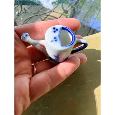 Vintage Delft Style Miniature Pitcher Windmill Creamer Holland Hand Painted - Thumbnail 10
