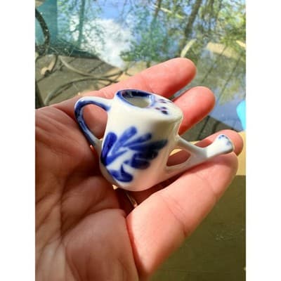 Vintage Delft Style Miniature Pitcher Windmill Creamer Holland Hand Painted - Thumbnail 11