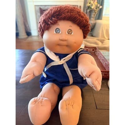 Vintage 1982 Cabbage Patch Kids Doll Boy Blue Outfit Signed Original Soft Toy - Thumbnail 22