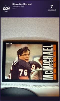 Steve McMichael 1985 Topps #32 Vintage Football Card Grade 7 Near Mint Bears