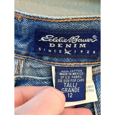 Eddie Bauer Women’s High Rise Straight Leg Jeans 12 Tall Blue EUC - Thumbnail 4